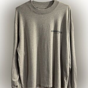 Fear of God ESSENTIALS Long Sleeve Tee Shirt Heather Gray Mens Size Large